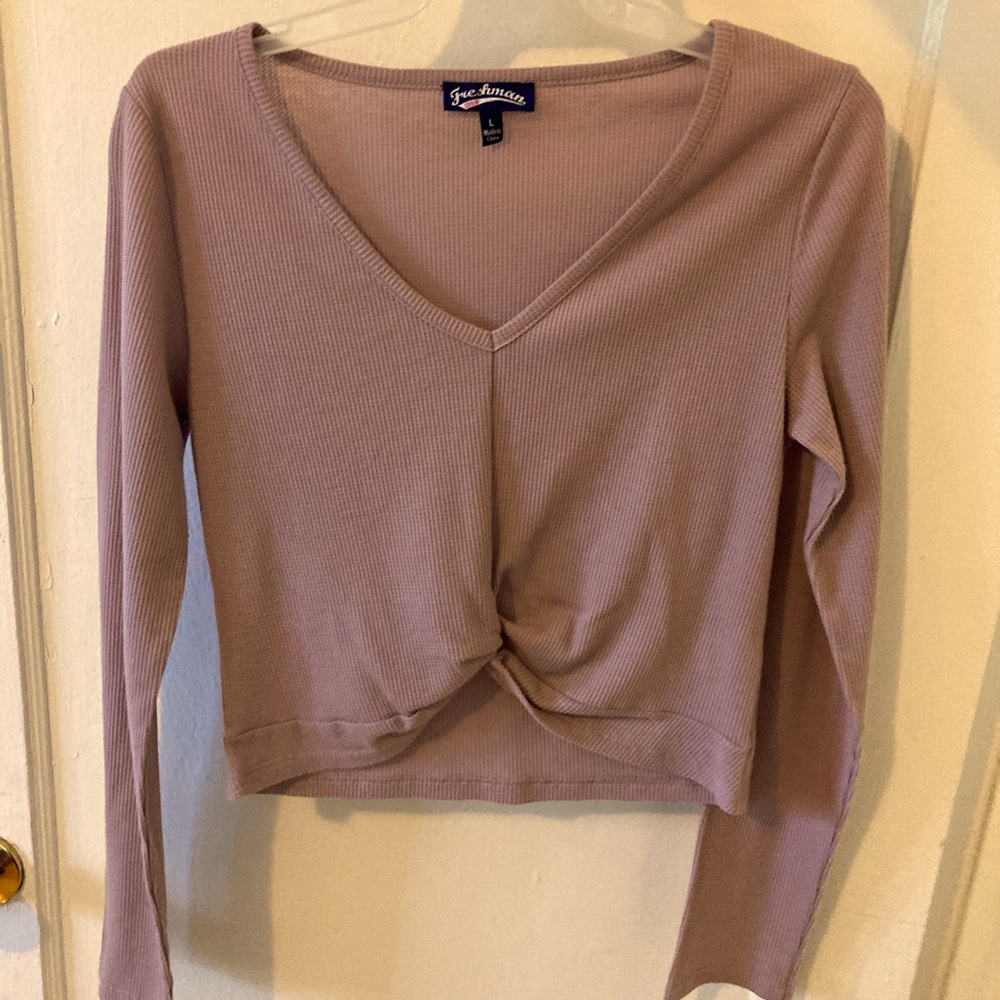 Freshman Long-sleeve Crop-top Plum Shirt - Size Lg